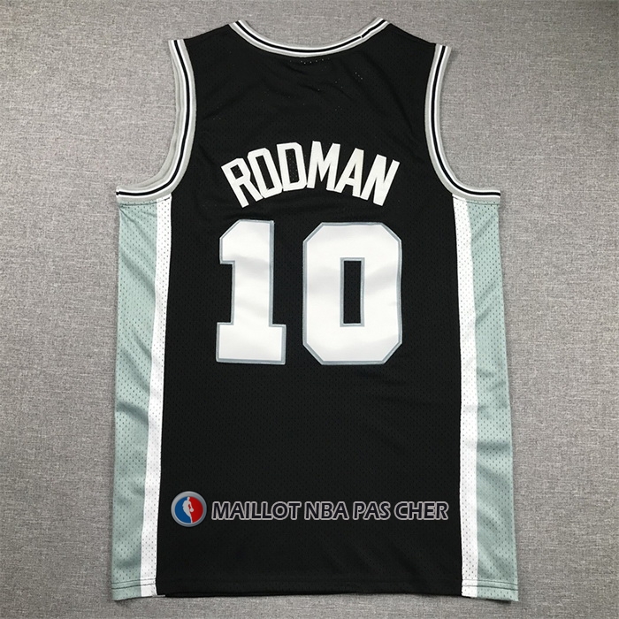 Maillot San Antonio Spurs Dennis Rodman NO 10 Mitchell & Ness 1993-94 Noir